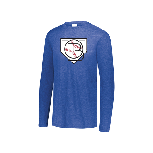 [FTLCUBRY-YS-LOGO1] Decker Youth Tri-Blend T-Shirt - Long Sleeve (Youth S, Royal, Logo 1)