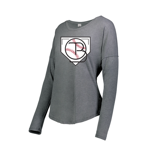 [FTLCUBGY-FAXS-LOGO1] Decker Women's Tri-Blend T-Shirt - Long Sleeve (Female Adult XS, Gray, Logo 1)